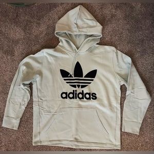 NWOT adidas Ash Green Sweatshirt with Black Velvet Logo - M